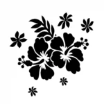 Hibiscus Flower Wall Stickers Black | Stickers on Wall Hibiscus Flower Wall Stickers Black | Stickers on Wall