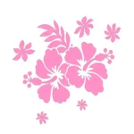 Hibiscus Flower Wall Stickers Bubblegum | Stickers on Wall Hibiscus Flower Wall Stickers Bubblegum | Stickers on Wall
