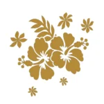 Hibiscus Flower Wall Stickers Gold | Stickers on Wall Hibiscus Flower Wall Stickers Gold | Stickers on Wall