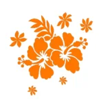 Hibiscus Flower Wall Stickers Orange | Stickers on Wall Hibiscus Flower Wall Stickers Orange | Stickers on Wall