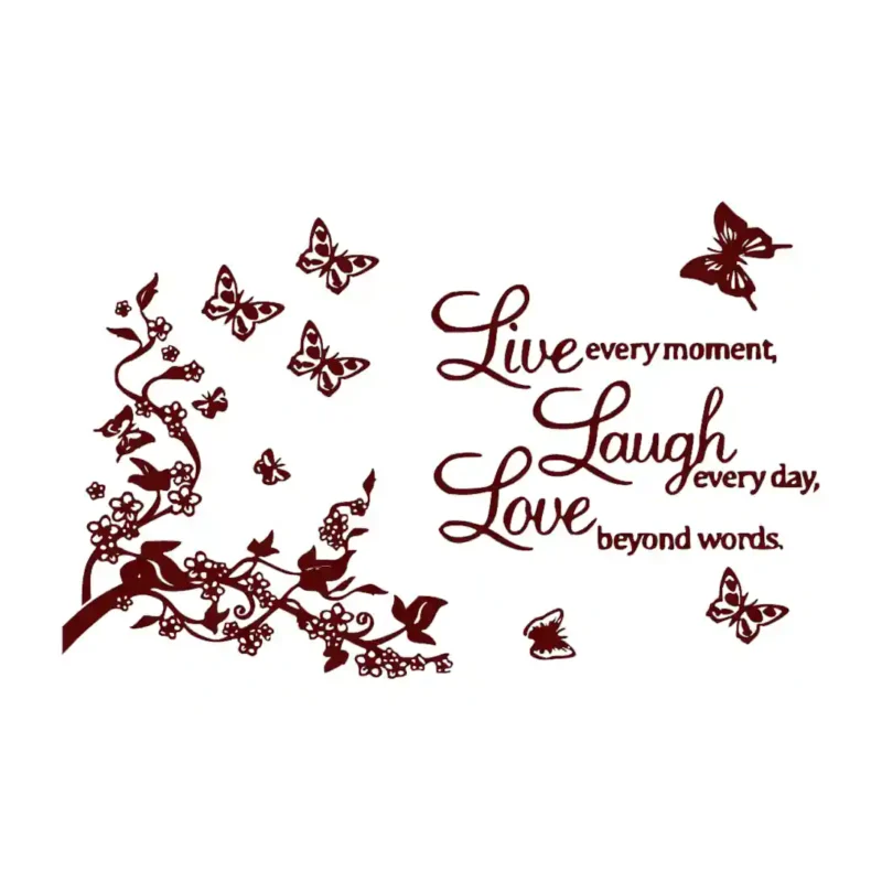 Laugh Love Wall Stickers Burgundy | Stickers on Wall