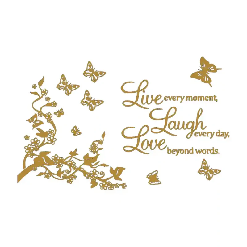 Laugh Love Wall Stickers Gold | Stickers on Wall