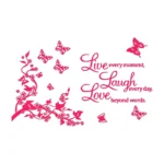 Laugh Love Wall Stickers Hot Pink | Stickers on Wall Laugh Love Wall Stickers Hot Pink | Stickers on Wall