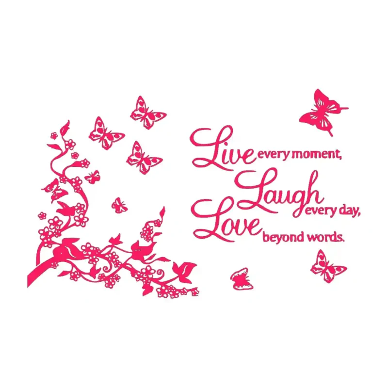Laugh Love Wall Stickers Hot Pink | Stickers on Wall
