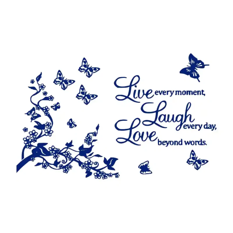Laugh Love Wall Stickers Medium Blue | Stickers on Wall