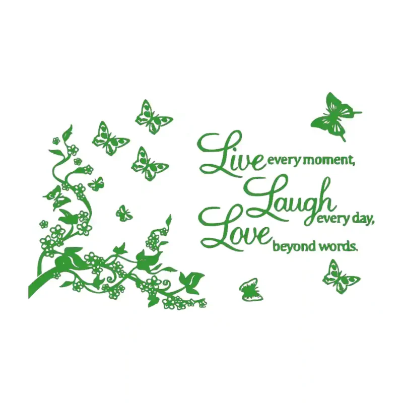 Laugh Love Wall Stickers Mid Green | Stickers on Wall