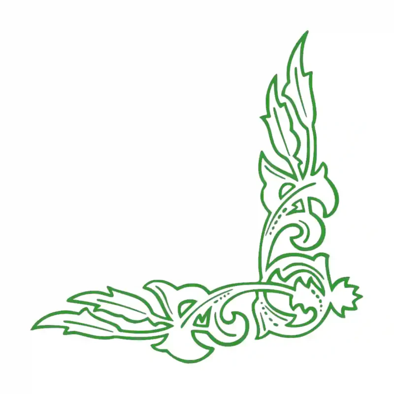 Leaf Corner Wall Stickers Mid Green | Stickers on Wall