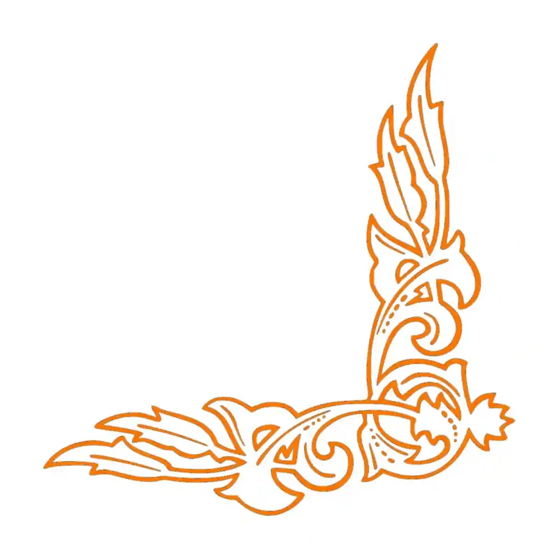 Leaf Corner Wall Stickers Orange | Stickers on Wall