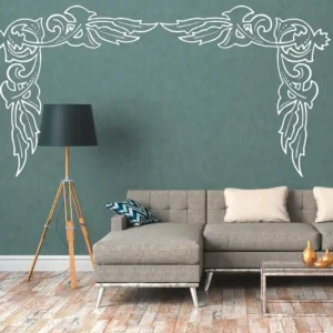 Leaf corner wall stickers white