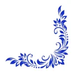 Leafy Corner Wall Stickers Brilliant Blue | Stickers on Wall