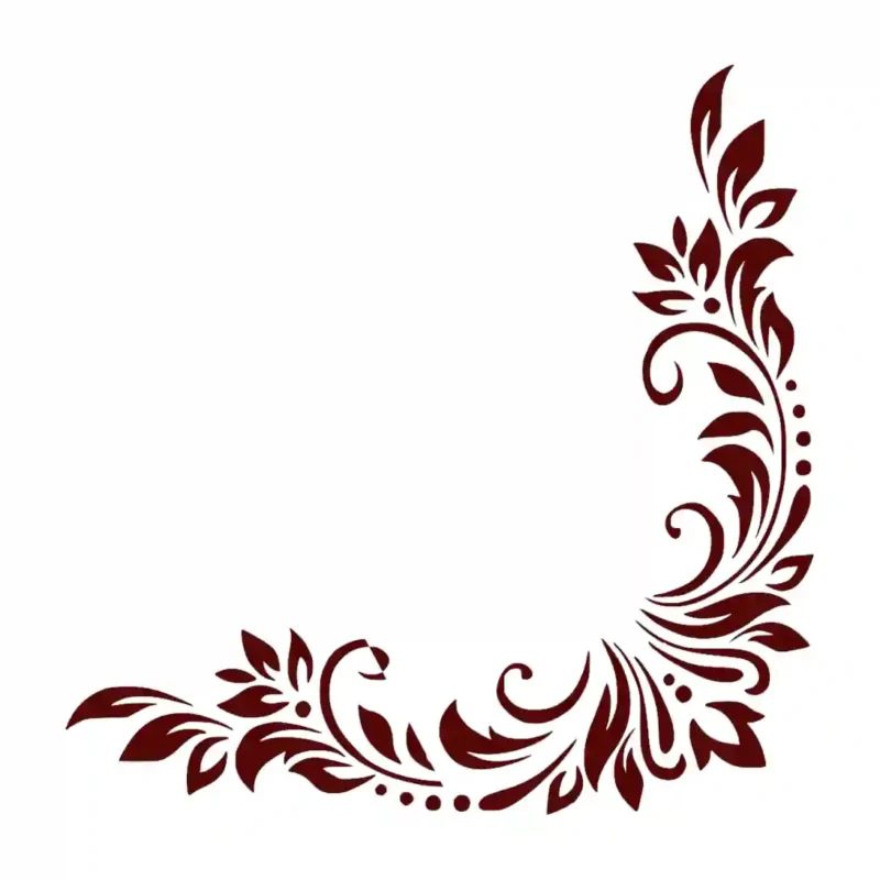 Leafy Corner Wall Stickers Burgundy | Stickers on Wall