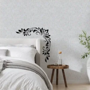 Leafy corner wall stickers dark black