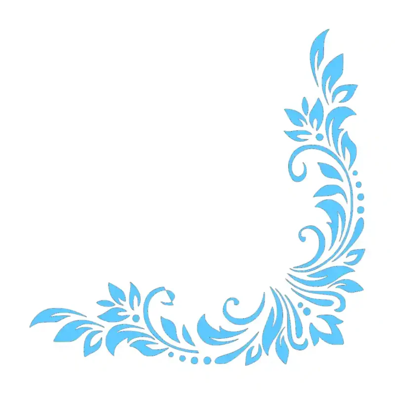 Leafy Corner Wall Stickers Light Blue | Stickers on Wall