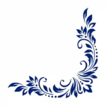 Leafy Corner Wall Stickers Medium Blue | Stickers on Wall