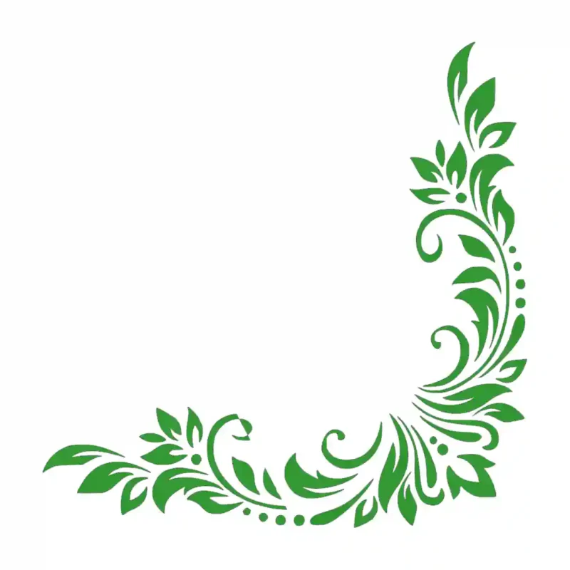 Leafy Corner Wall Stickers Mid Green | Stickers on Wall