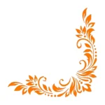 Leafy Corner Wall Stickers Orange | Stickers on Wall