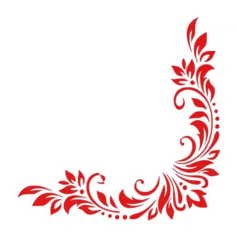 Leafy Corner Wall Stickers Red | Stickers on Wall