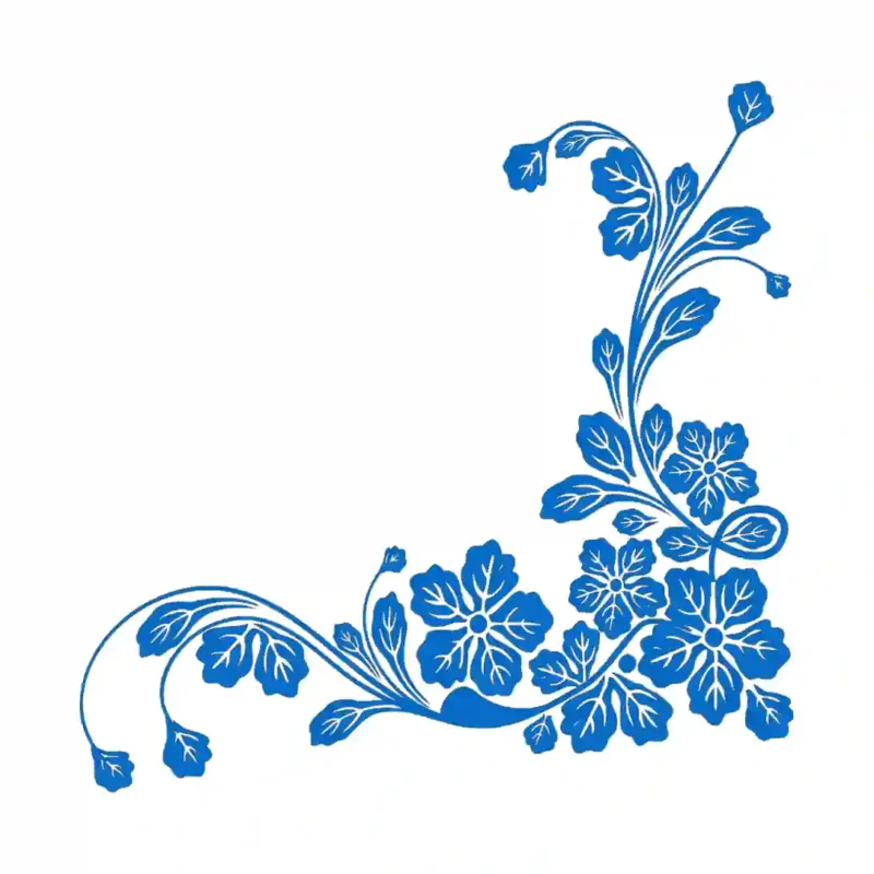Leafy Floral Wall Stickers Azure Blue | Stickers on Wall
