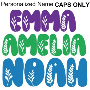 Leafy name wall stickers personalized names