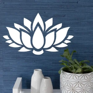Lotus bloom wall stickers white