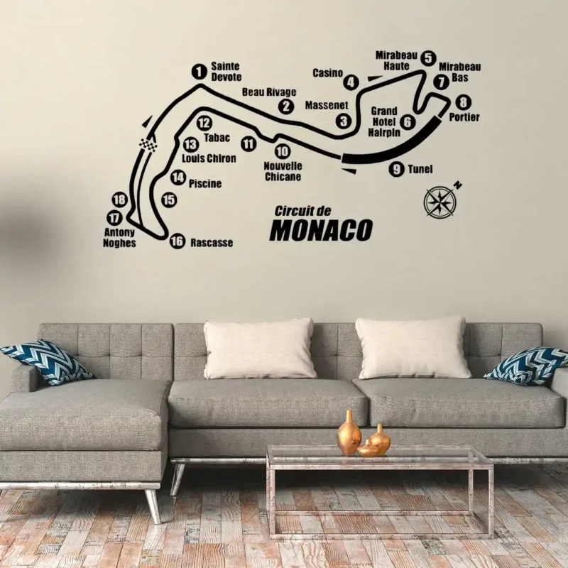 Monaco Circuit Wall Stickers | Stickers on Wall Monaco Circuit Wall Stickers | Stickers on Wall