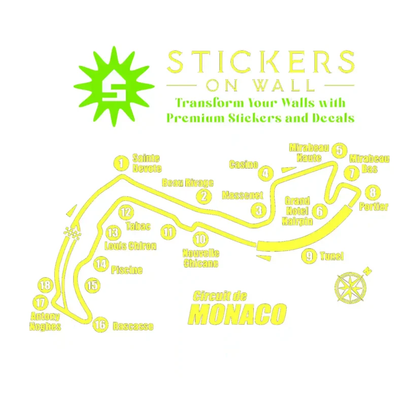Monaco Circuit Wall Stickers Lemon | Stickers on Wall