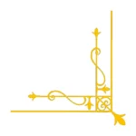 Ornamental Corner Wall Stickers Golden Yellow | Stickers on Wall