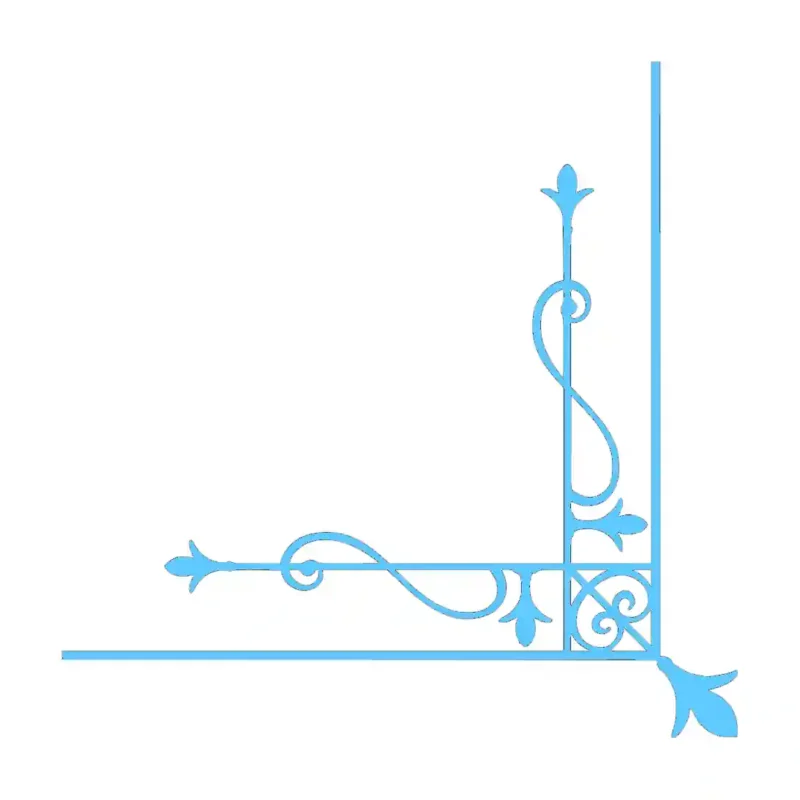 Ornamental Corner Wall Stickers Light Blue | Stickers on Wall