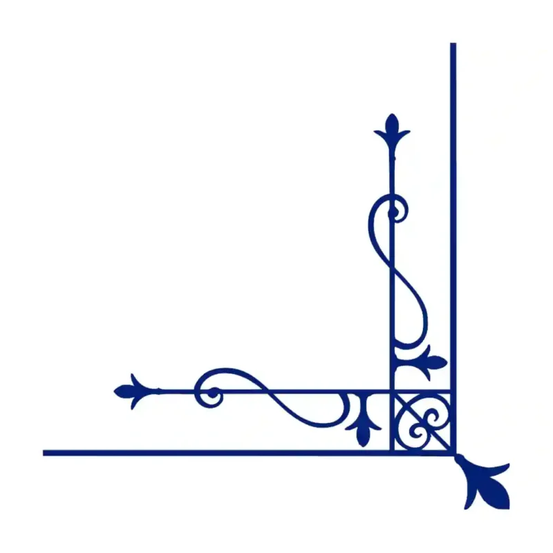 Ornamental Corner Wall Stickers Medium Blue | Stickers on Wall