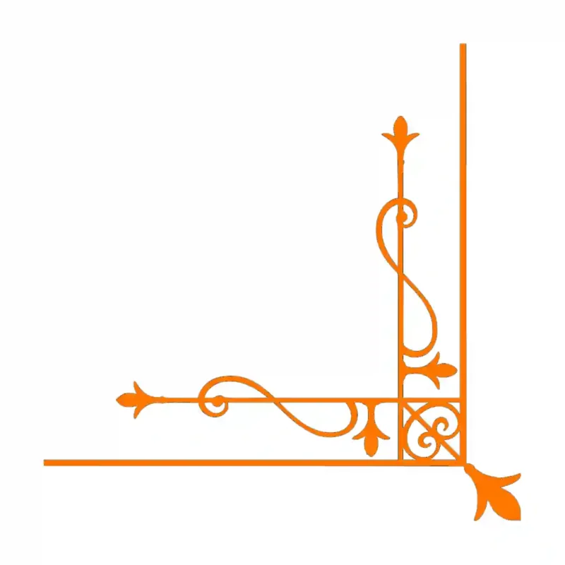 Ornamental Corner Wall Stickers Orange | Stickers on Wall