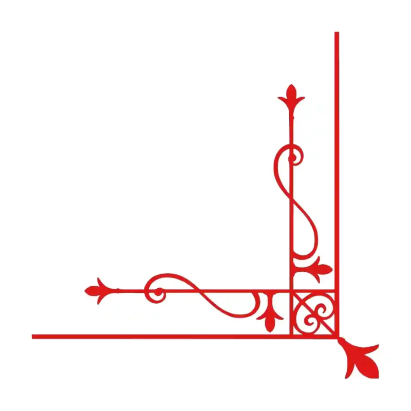 Ornamental Corner Wall Stickers Red | Stickers on Wall