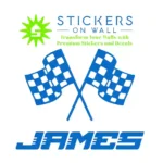 Personalised Checkered Wall Stickers Azure Blue | Stickers on Wall Personalised Checkered Wall Stickers Azure Blue | Stickers on Wall