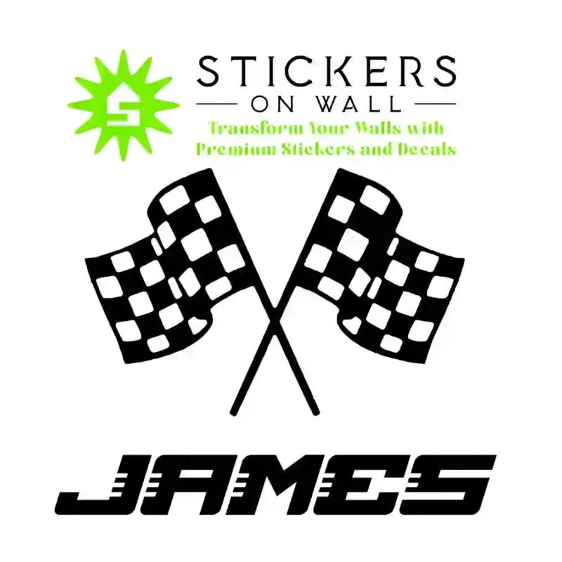 Personalised Checkered Wall Stickers Black | Stickers on Wall
