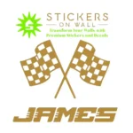 Personalised Checkered Wall Stickers Gold | Stickers on Wall Personalised Checkered Wall Stickers Gold | Stickers on Wall