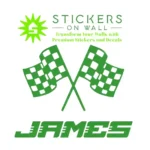 Personalised Checkered Wall Stickers Mid Green | Stickers on Wall Personalised Checkered Wall Stickers Mid Green | Stickers on Wall