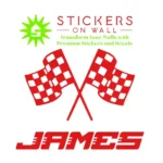 Personalised Checkered Wall Stickers Red | Stickers on Wall Personalised Checkered Wall Stickers Red | Stickers on Wall