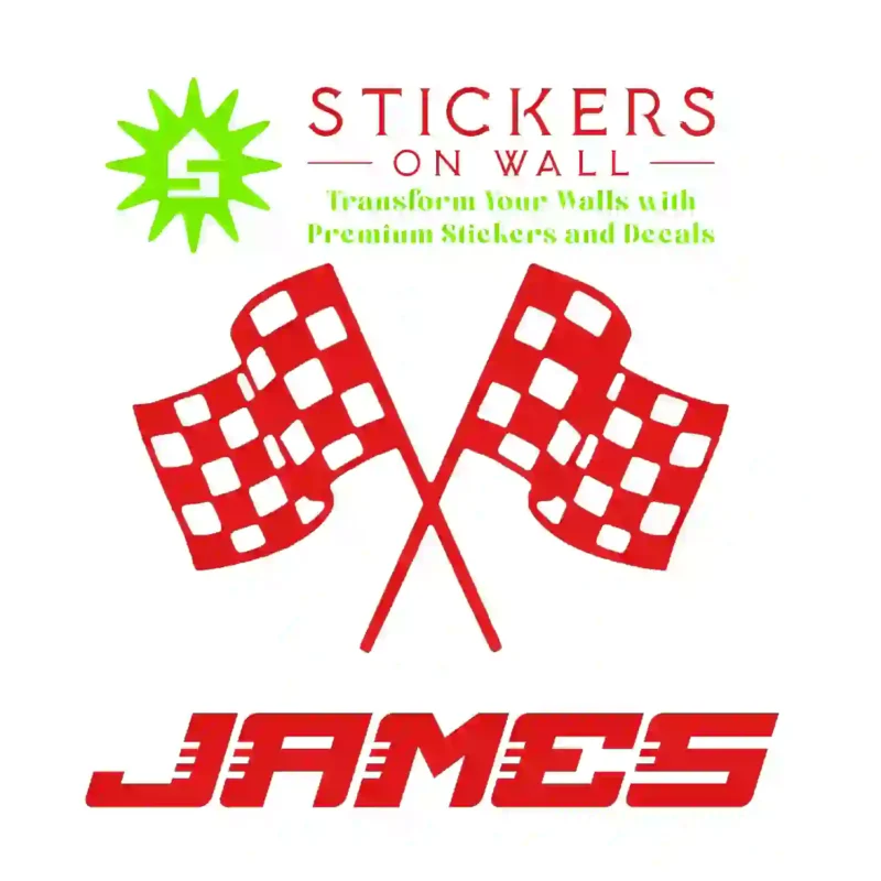 Personalised Checkered Wall Stickers Red | Stickers on Wall