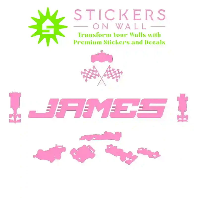 Racer Name Wall Stickers Bubblegum | Stickers on Wall