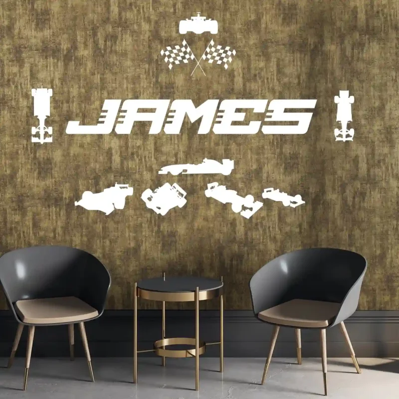 Racer Name Wall Stickers White | Stickers on Wall Racer Name Wall Stickers White | Stickers on Wall