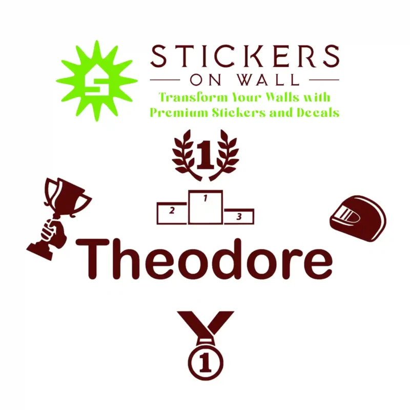 Racing Name Wall Stickers Burgundy | Stickers on Wall