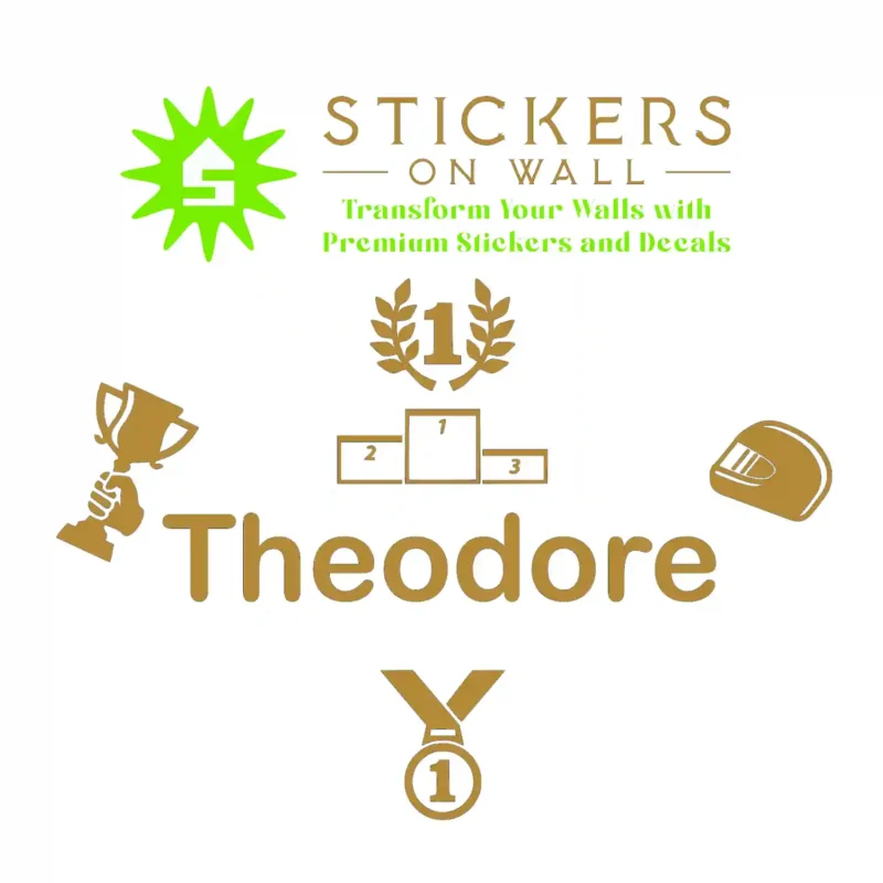 Racing Name Wall Stickers Gold | Stickers on Wall