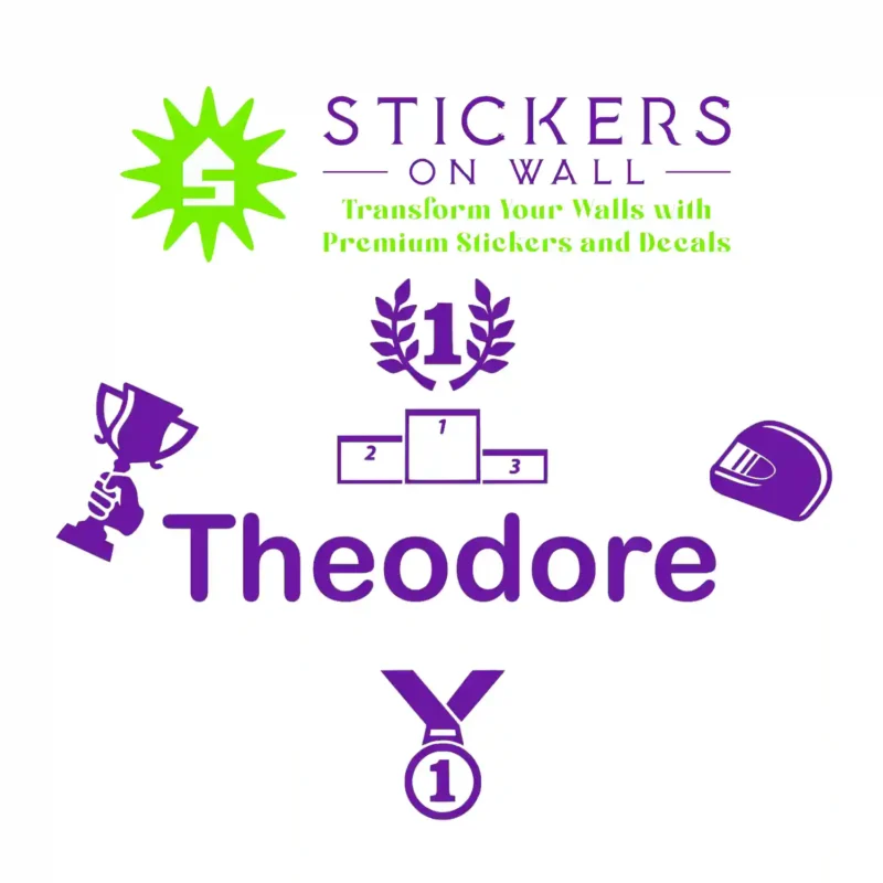 Racing Name Wall Stickers Perfect Purple | Stickers on Wall