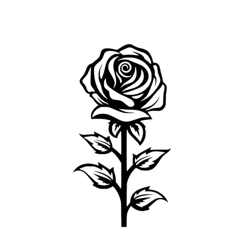 Romantic Rose Wall Stickers Black | Stickers on Wall