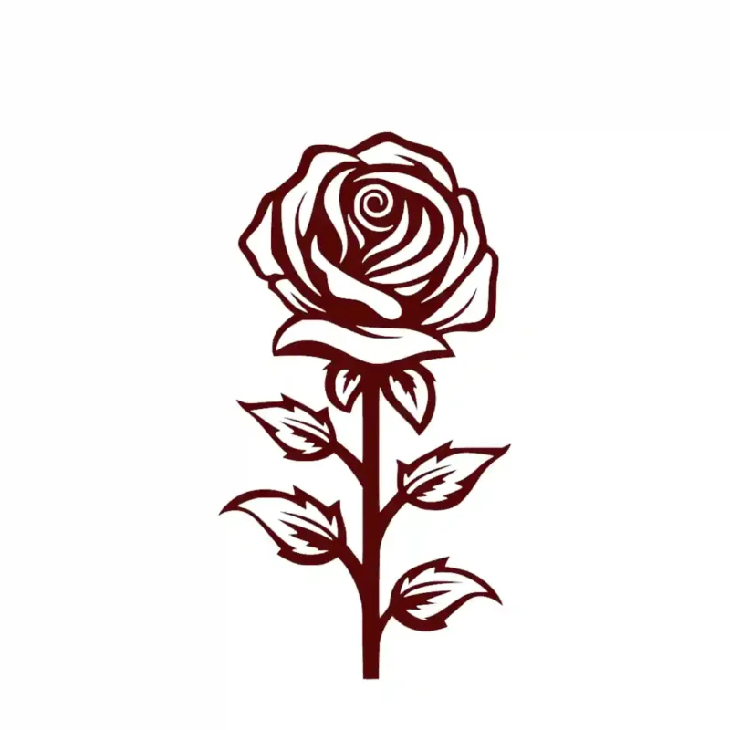Romantic Rose Wall Stickers Burgundy | Stickers on Wall