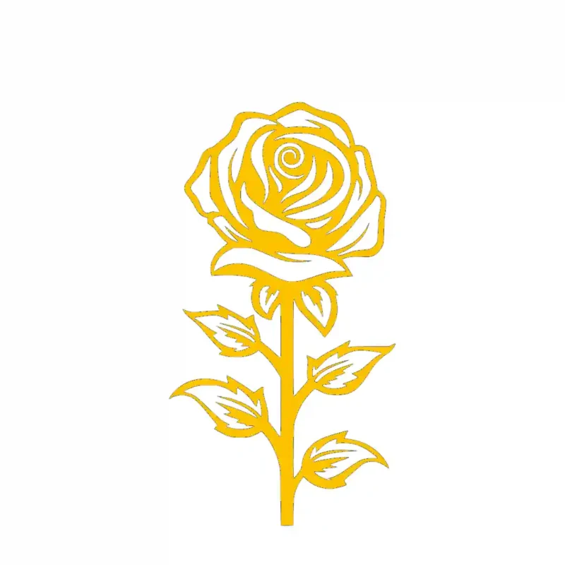Romantic Rose Wall Stickers Golden Yellow | Stickers on Wall