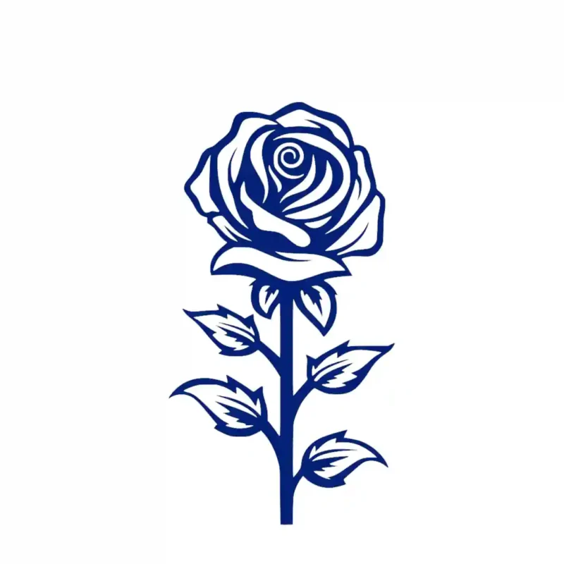 Romantic Rose Wall Stickers Medium Blue | Stickers on Wall