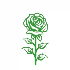 Romantic rose wall stickers mid green