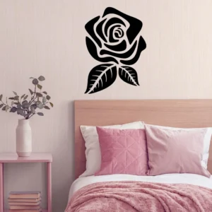 Rose flower wall stickers dark black
