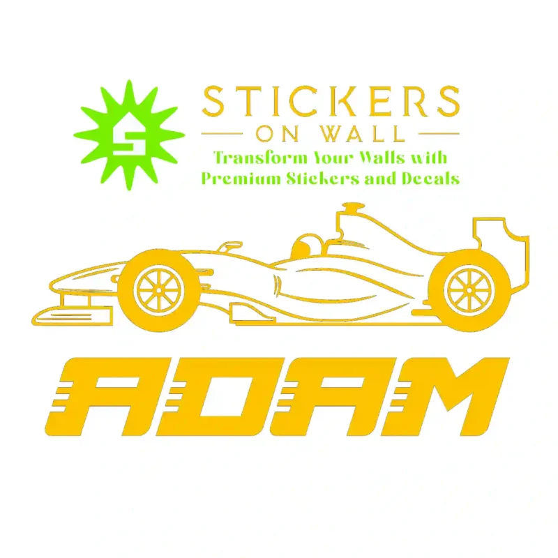Speed Name Wall Stickers Golden Yellow | Stickers on Wall