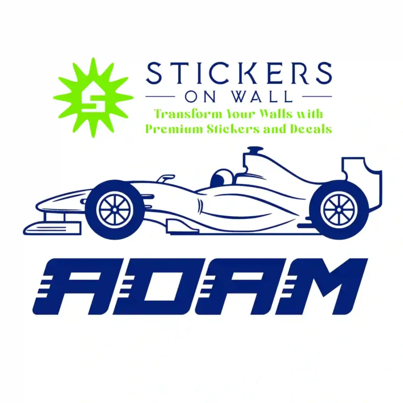 Speed Name Wall Stickers Medium Blue | Stickers on Wall